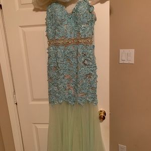 Teal prom dress brand new size 8